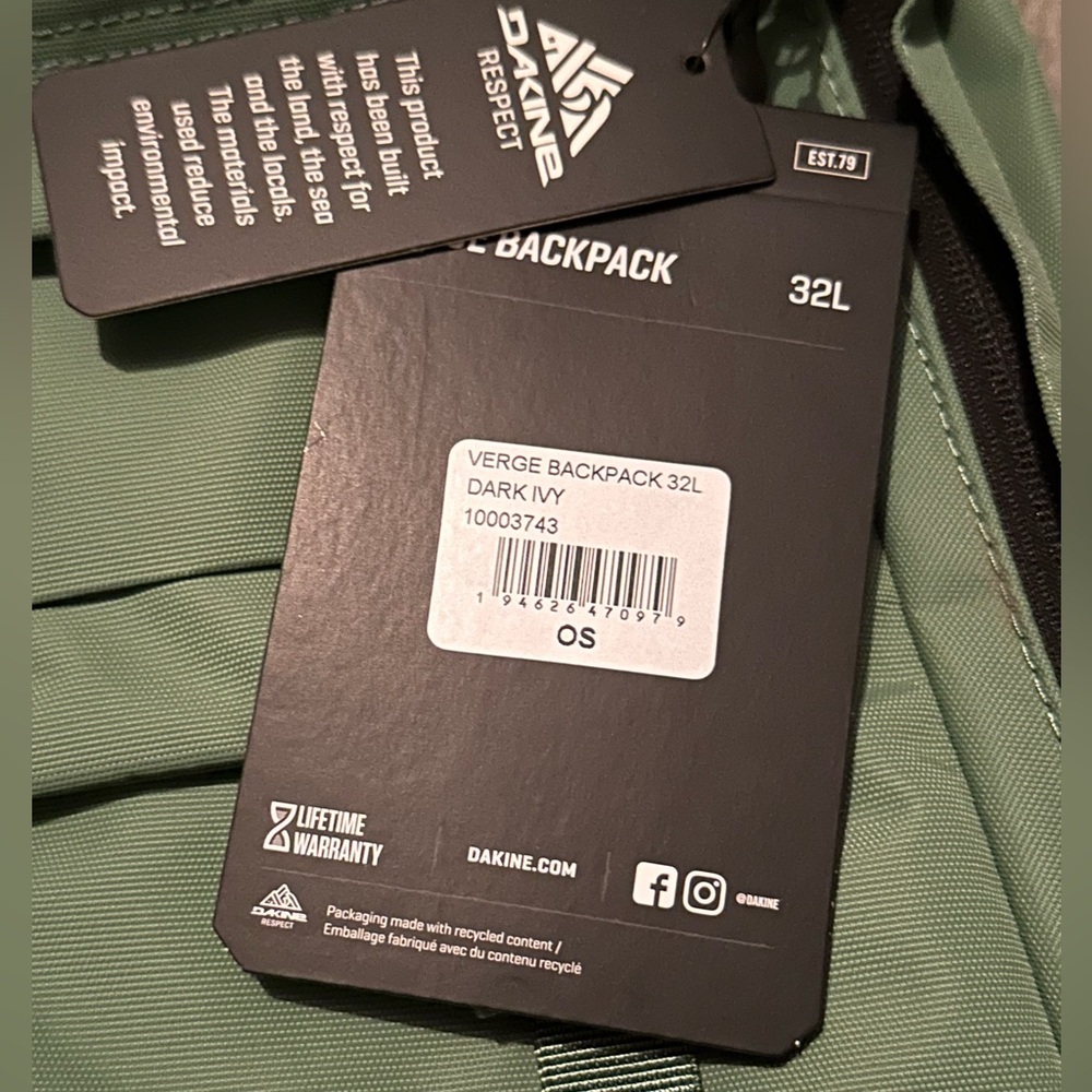 Dakine Verge 32L Ivy Green Backpack - Picture 5 of 6